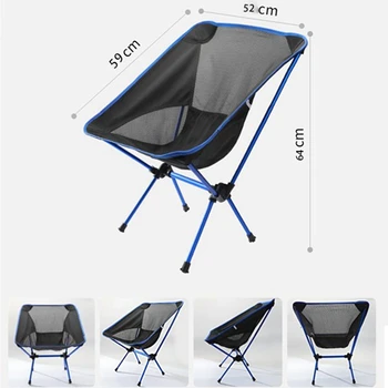 1 VNT Ultralight Nešiojamų Žvejybos Kėdė Paplūdimio Kėdės Stovyklavimo Kėdė Moon Kėdė Royal Blue