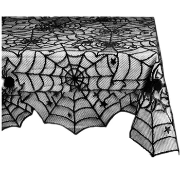 1Set Helovinas Apdailos Juoda Nėrinių Spiderweb Židinys Mantijas Šalikas Padengti Švenčių Šalis Tiekia Patvarus