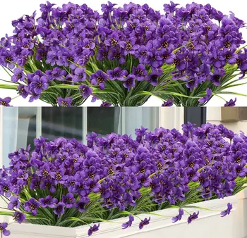 Dirbtinis Violetinės Gėlės, Lauko Gėlių Vazonas Apdailos UV Įrodymas, Vestuvių Šventė Apdailos Amžinąjį Augalų, Gėlių Glėbius