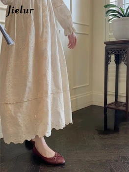 Jielur Pasakų Ilgomis Rankovėmis Midi Suknelė Moteris Prancūzų Elegantiška, Gryna Spalva Stiliaus Suknelė 2022 M. Rudenį Nėrinių Atsitiktinis Vakare Šalis Suknelė, Prašmatnus