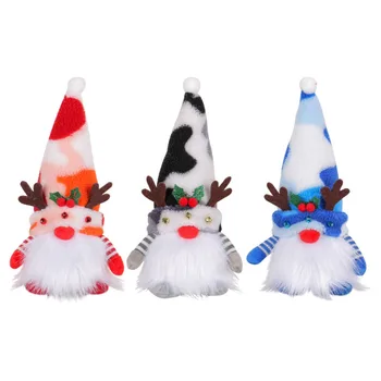 Kabantys Papuošalai Kalėdų Rudolph Lėlės LED Žibintai Gnome Pliušinis Lėlės Kalėdos Tomte Santa Elf Rankų darbo Blizgančiais Kalėdų Gnome