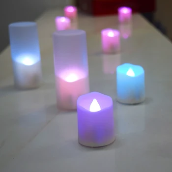LED Įkrovimo Žvakė, Lempa Laikina Nuotolinio keičia Spalvą Ir Mirga Liepsnos Helovinas Elektroninė Žvakė Šalis Dekoro Tealig