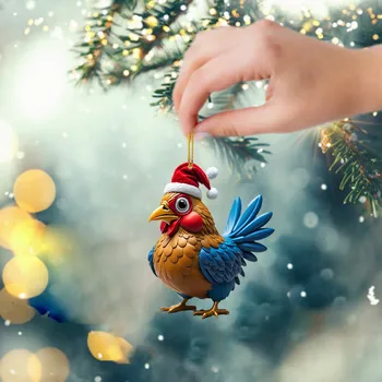 Mielas Animacinių Filmų Vištienos Automobilių Kabo Namuose Medžio Ornamentais Kalėdų Eglutės Ornamentu Namų Puošybai Palangės Sienos Kabo Ornamentu
