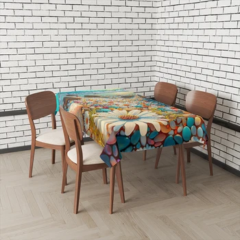Namų staltiesės už valgomojo stalo dekoro Gamtos ir Gyvūnų Stilių stačiakampio stalo reikmenys audinio Anti-stain staltiesė