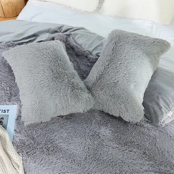 Pūkuotas Pliušinis Pagalvės užvalkalą 50x70cm Ilgus Plaukus Namuose Lovoje Miega Užvalkalas Mesti Prabanga Žiemą Šilta Pagalvėlė Padengti