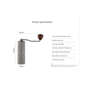 Rankinis Kavos Malūnėlis Nešiojamų Kavos Pupelių Malūnėlis Multi Šlifuoti Lygio Espresso Maker Nerūdijančio Plieno Kūginė Varnalėša
