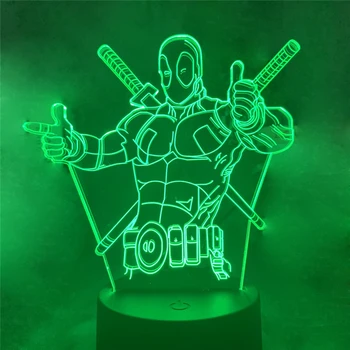 Stebuklas Keršytojas 3D Lempos Kapitonas Amerika, Toras Geležinis Žmogus Veiksmų Skaičius, LED Nakties Šviesa 7 Spalva Keičiasi Lempos Vaikai Kalėdų Dovanos