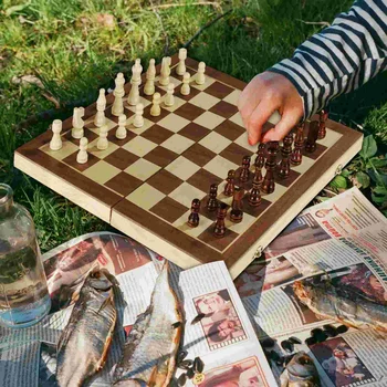 Tarptautinės Šachmatų Rinkinį Mediniai Šachmatų Standartas Tournamen Staunton Medienos Chessmen Vaikams Audlt， 32pcs