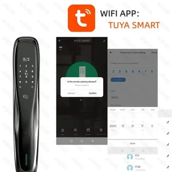Tuya Smart Digital Durų Užraktas WiFi Biometrinių pirštų Atspaudų Atrakinti bendradarbiauti su Programėlę Išmaniųjų Gyvenimo Smart Home Produktas